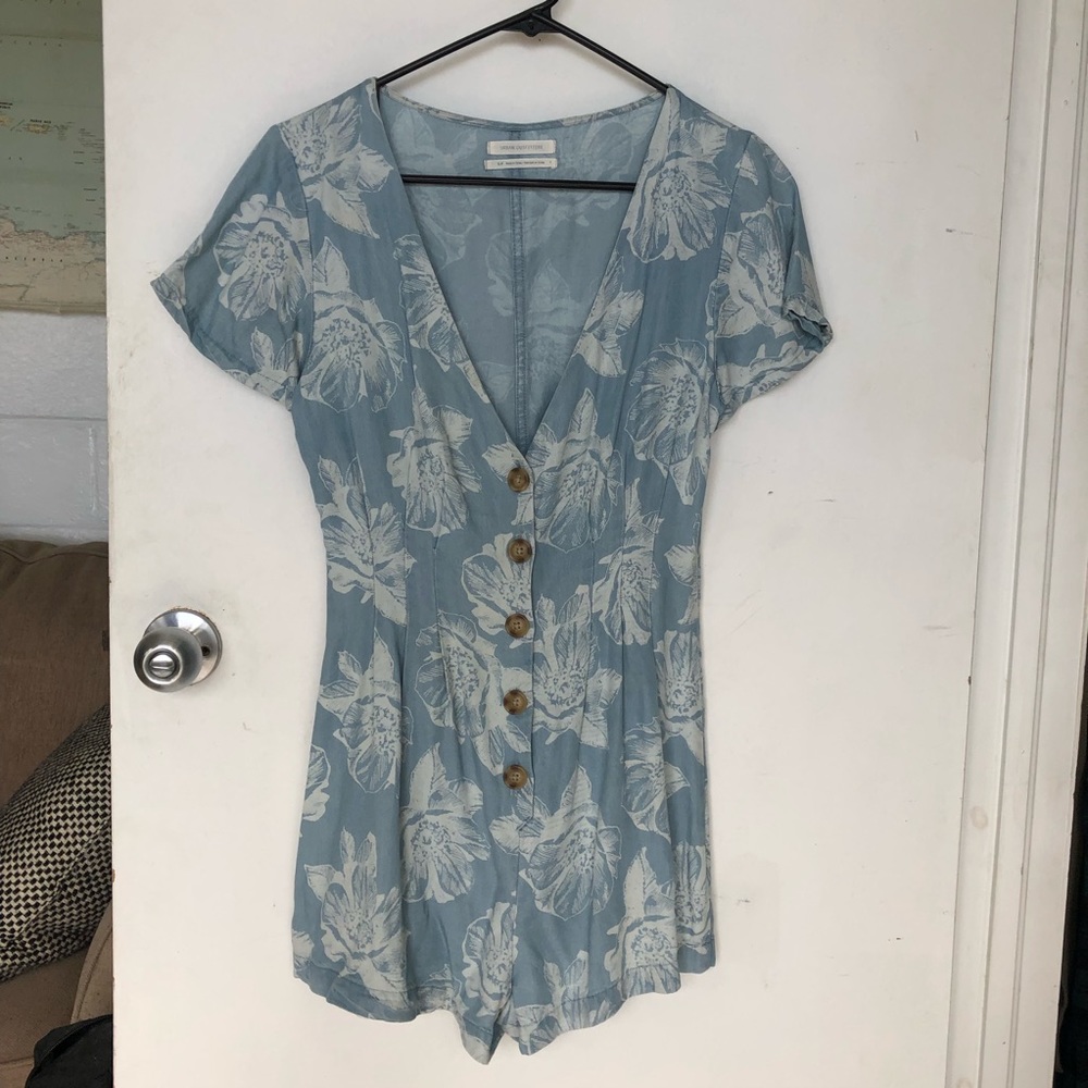 Urban outfitters chambray floral romper